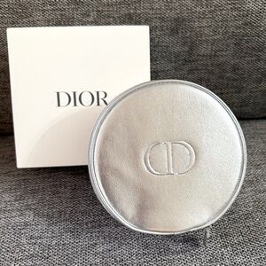 Dior Silver Round Pouch Vanity New Authentic
